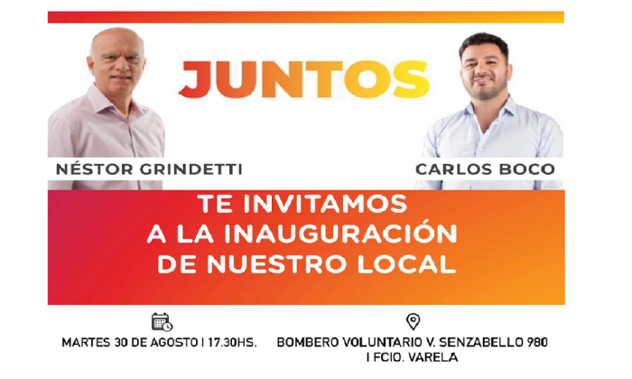 Florencio Varela: Carlos Boco inaugura su local junto a Néstor Grindetti