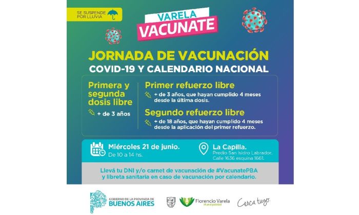 Florencio Varela - Jornada de vacunación en La Capilla – Miércoles 21 de junio
