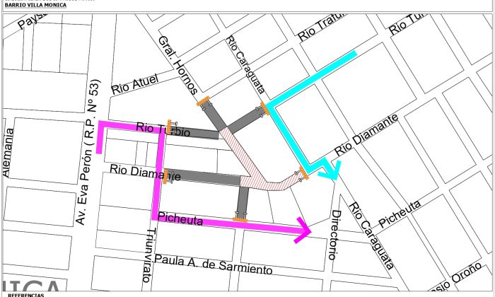Florencio Varela - Desvíos por obras en Villa Mónica Nueva