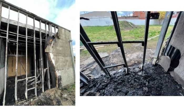 F. Varela - Robo e incendio en la obra de la nueva base SAME Bosques Norte