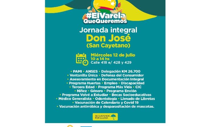 Florencio Varela – 12 de julio “Jornada integral” en Don José