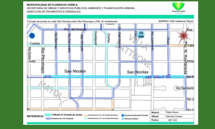 Florencio Varela – Tareas de mantenimiento vial en San Nicolás