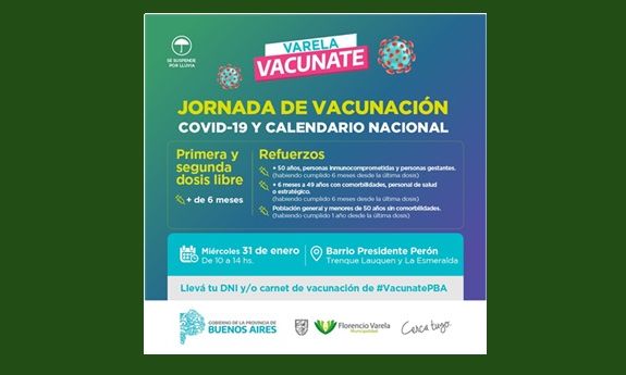 Florencio Varela – Jornada de vacunación en barrio Presidente Perón