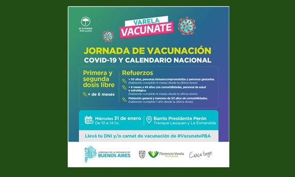 Florencio Varela – Jornada de vacunación en barrio Presidente Perón