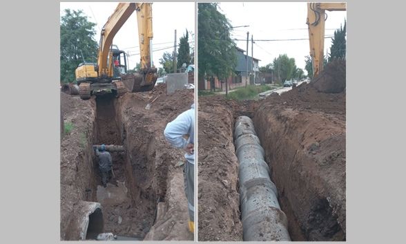 F. Varela - Avances en las labores hidráulicas de la obra vial en Villa Mónica Nueva