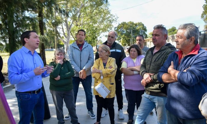 F. Varela - Andrés Watson recorrió la obra vial de Diagonal Granaderos de San Martín