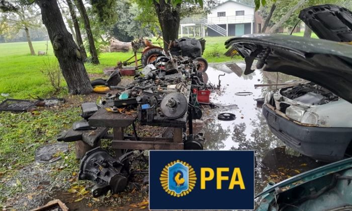 Florencio Varela – La P.F.A. desarticuló un desarmadero ilegal en un camping deportivo