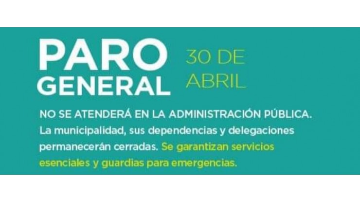 La Municipalidad de Varela se adhiere al paro