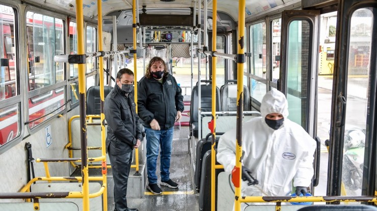 Continuaron los controles en la desinfección del transporte público