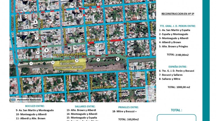Repavimentación de calles aledañas a la estación férrea “Florencio Varela”